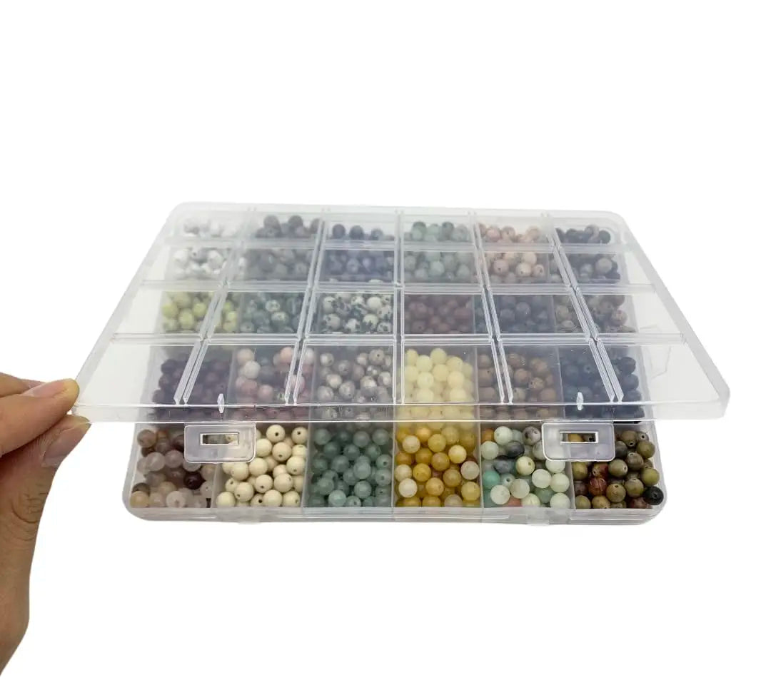 1200 Pcs 8mm Natural Stone Beaded DIY Jewelry Making Kit