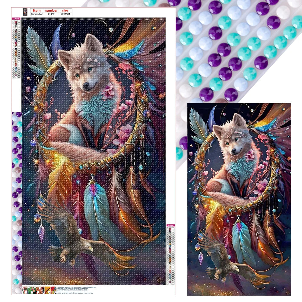 5D Full Round Drill Diamond Painting Wolf Kit