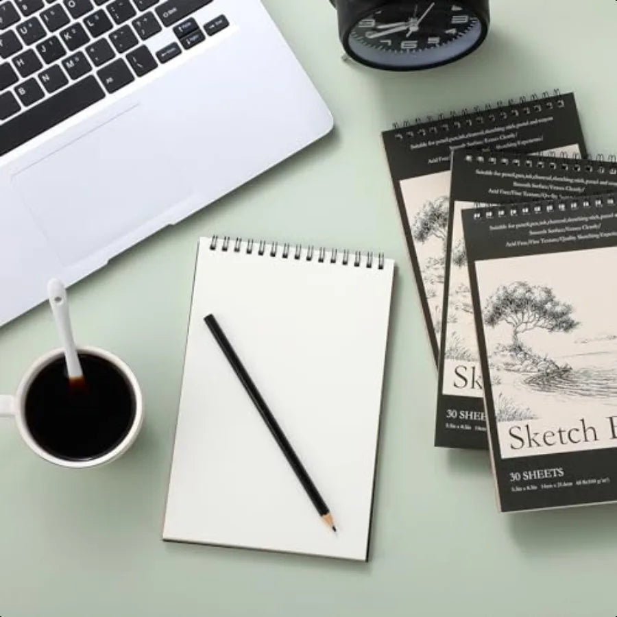 20 Pcs Top Spiral Artist Sketch Pads 5.5'' x 8.5'' and 68lb 100gsm