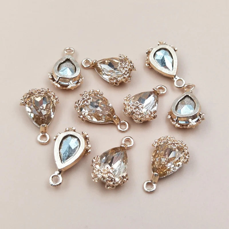 10pcs Hollow Plum Teardrop Pendant 21x13mm – DIY Jewelry Charm