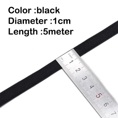 5-Meters Sewing Elastic Band, High Elasticity, Waistband White, Black 10-60MM
