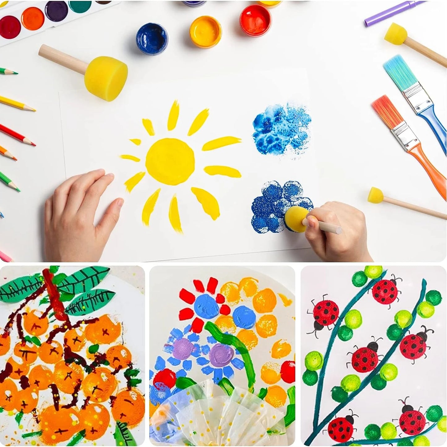 30-pcs round sponge brushes for painting,