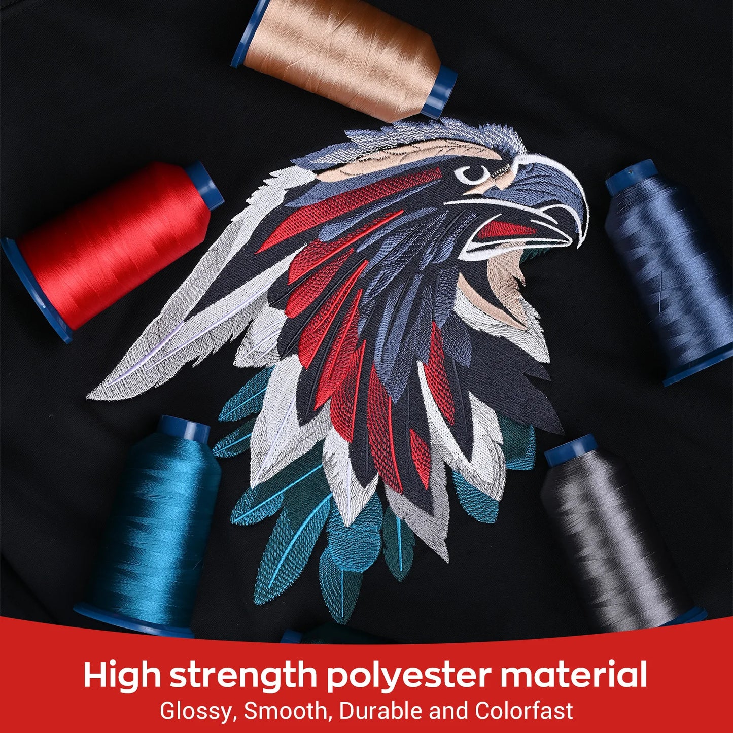 100-Color Polyester Embroidery Thread Kit – 40WT 4000m Spools