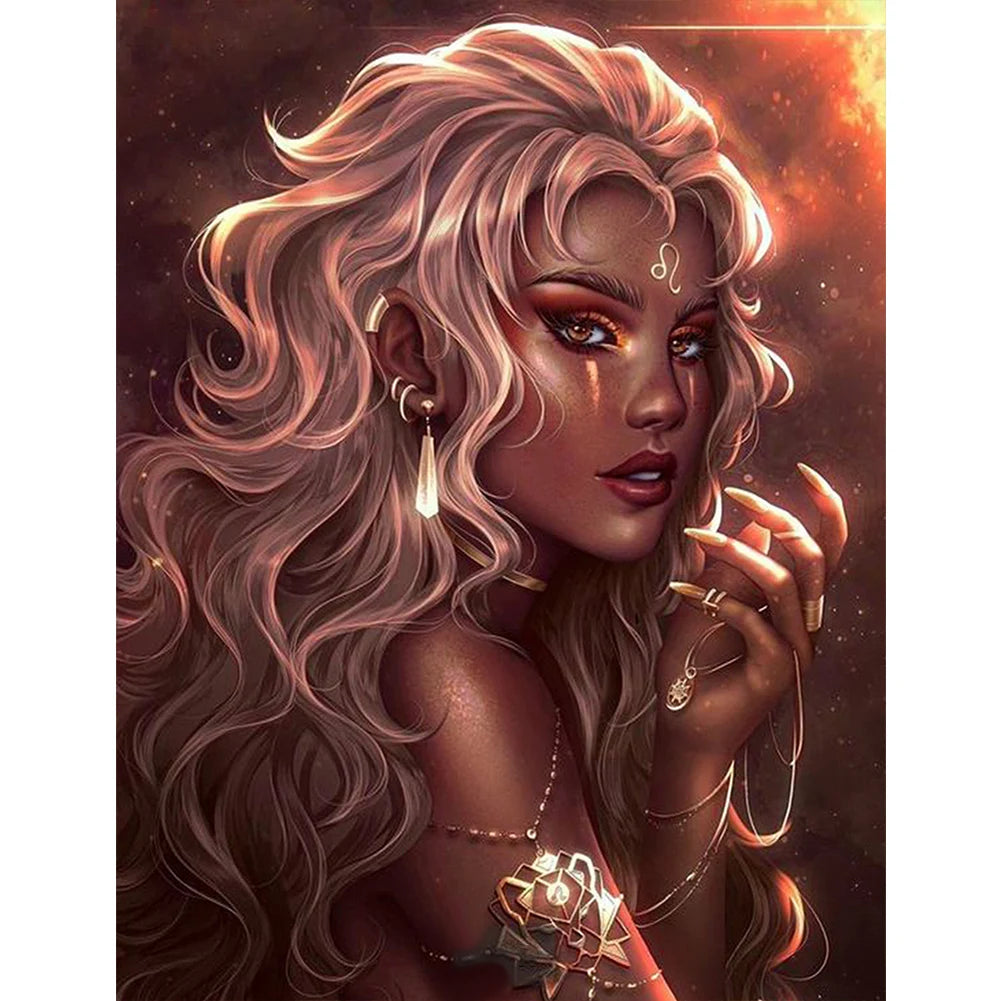 5D DIY Full Round Drill Diamond Painting Constellation Girl Kit