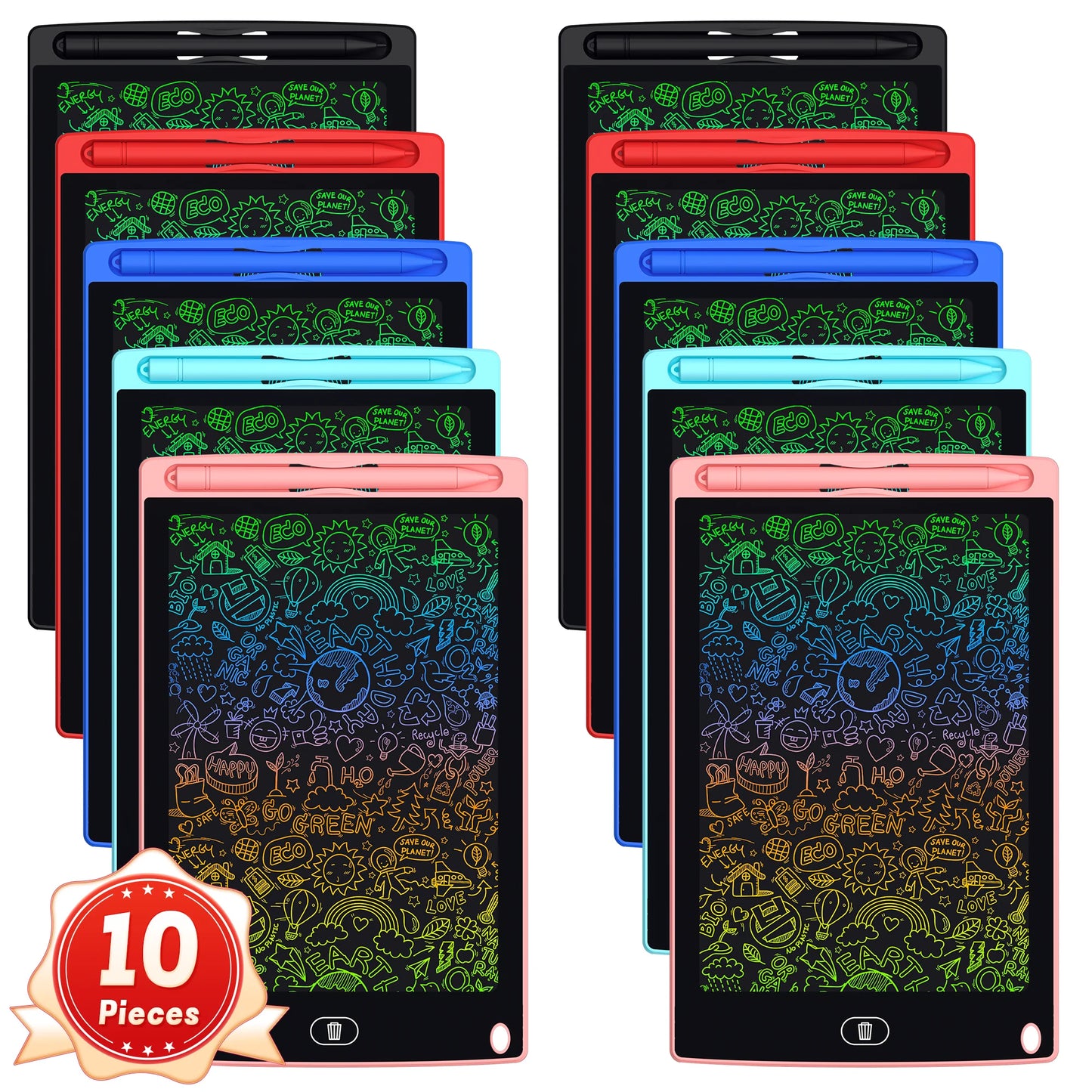 10pcs of Reusable Magic Drawing Board with Stylus