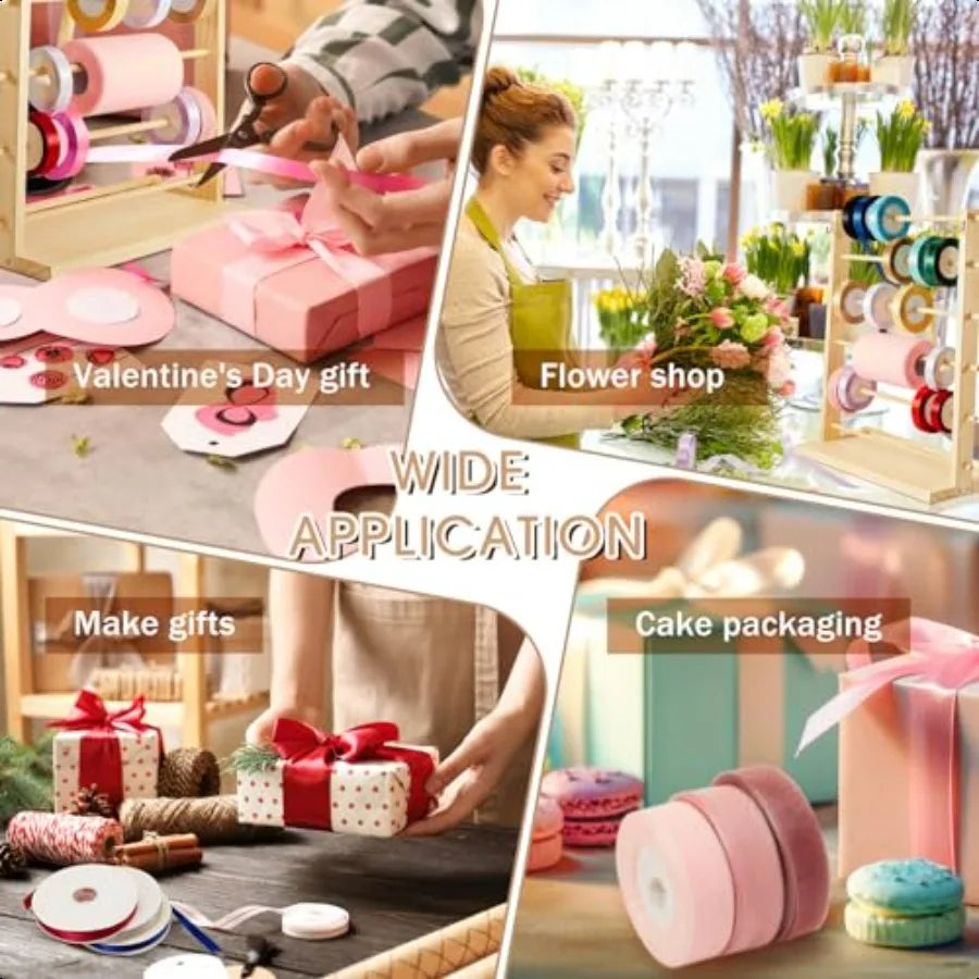 6 Tier Wooden Ribbon Storage Organizer for Sewing