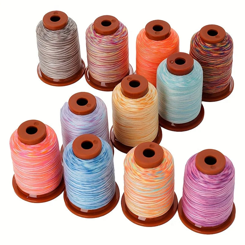 Rainbow Variegated Polyester Sewing Machine Thread