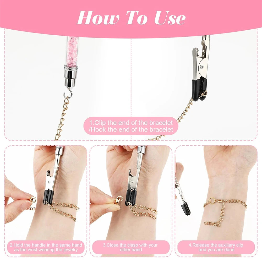 2Pcs Bracelet Clasp Fastening Helper Tool