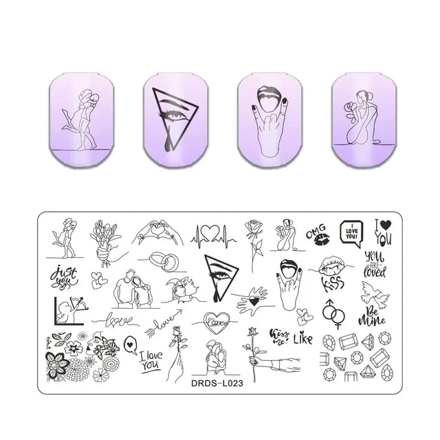 Floral Leaf Nail Stamping Plate Stainless Steel Template for Nail Art