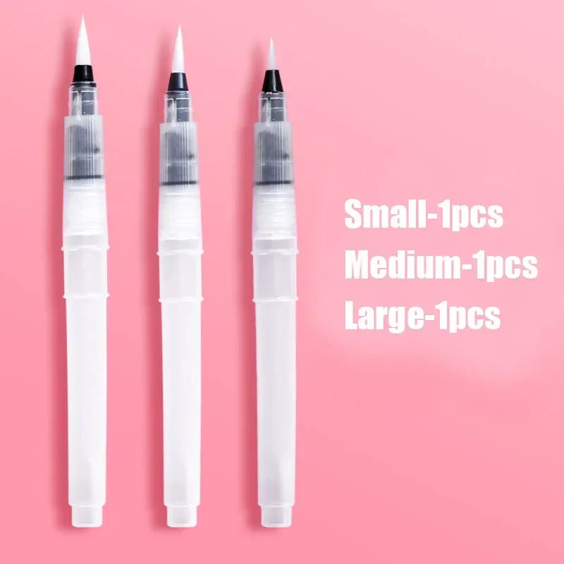 3/7pcs Watercolor Brush Pens Water Storage Function Painting Brushes
