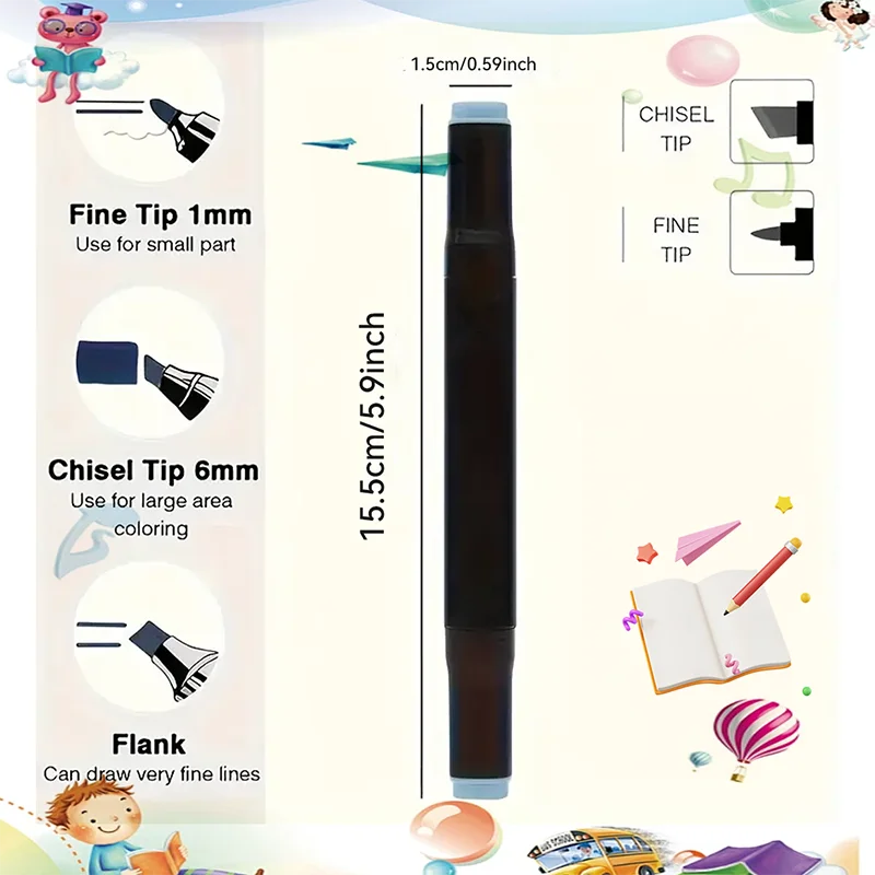 168 Color Double-Ended Alcohol Permanent Marker Pen.