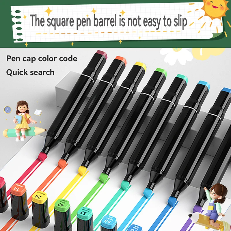168 Color Double-Ended Alcohol Permanent Marker Pen.
