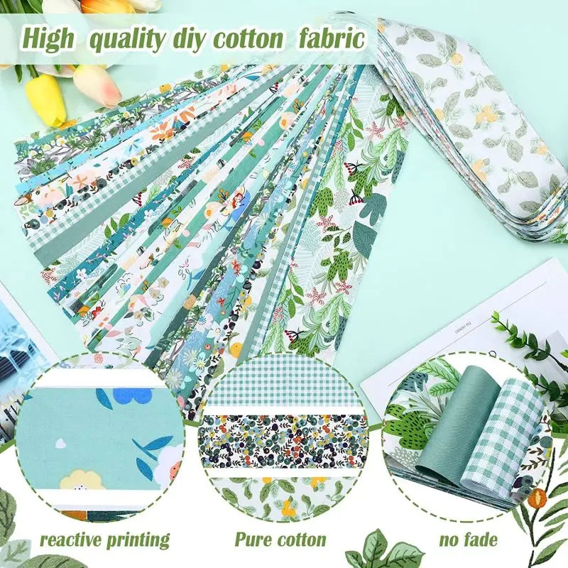 40Pcs Handmade DIY Cotton Craft Fabric Various Patterns Sewing Textiles Family Work Artcraft Fabric Doll Clothes Splicing Cloth