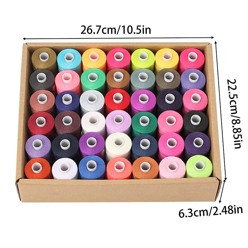 42 Colors All Purpose Assorted Spool Threads,1000 Yds Polyester,30wt.