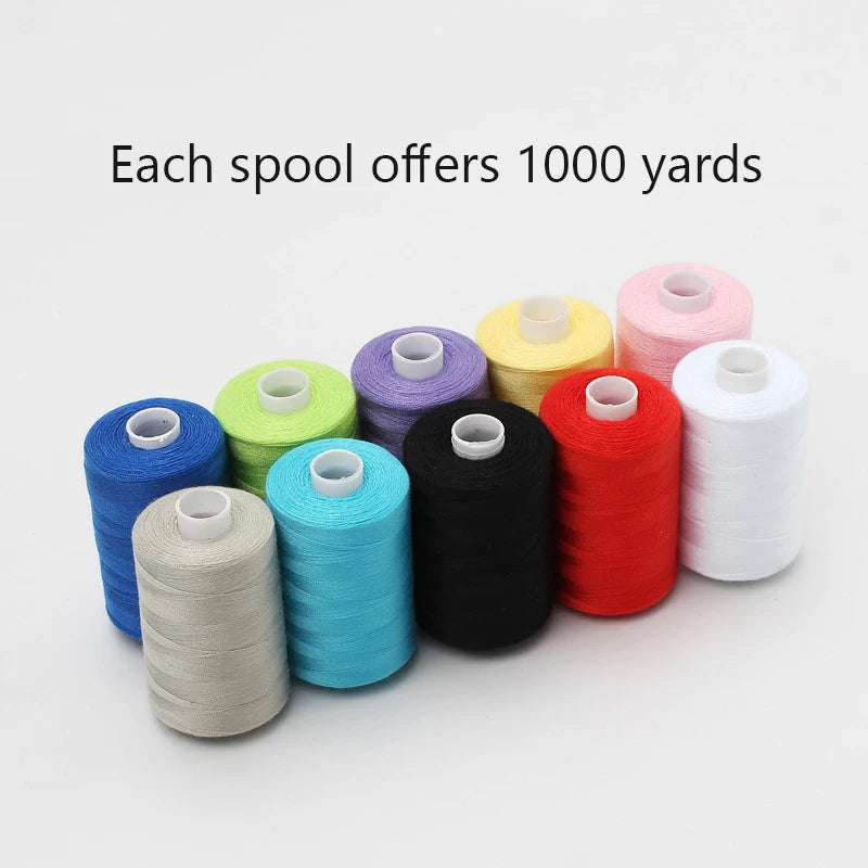 10 Spool Polyester Thread Set – 1000 Yards Each for Sewing & Quilting