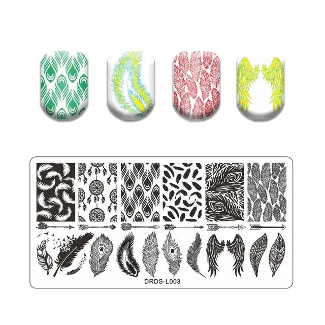 Floral Leaf Nail Stamping Plate Stainless Steel Template for Nail Art