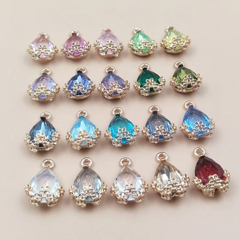 10pcs Hollow Plum Teardrop Pendant 21x13mm – DIY Jewelry Charm