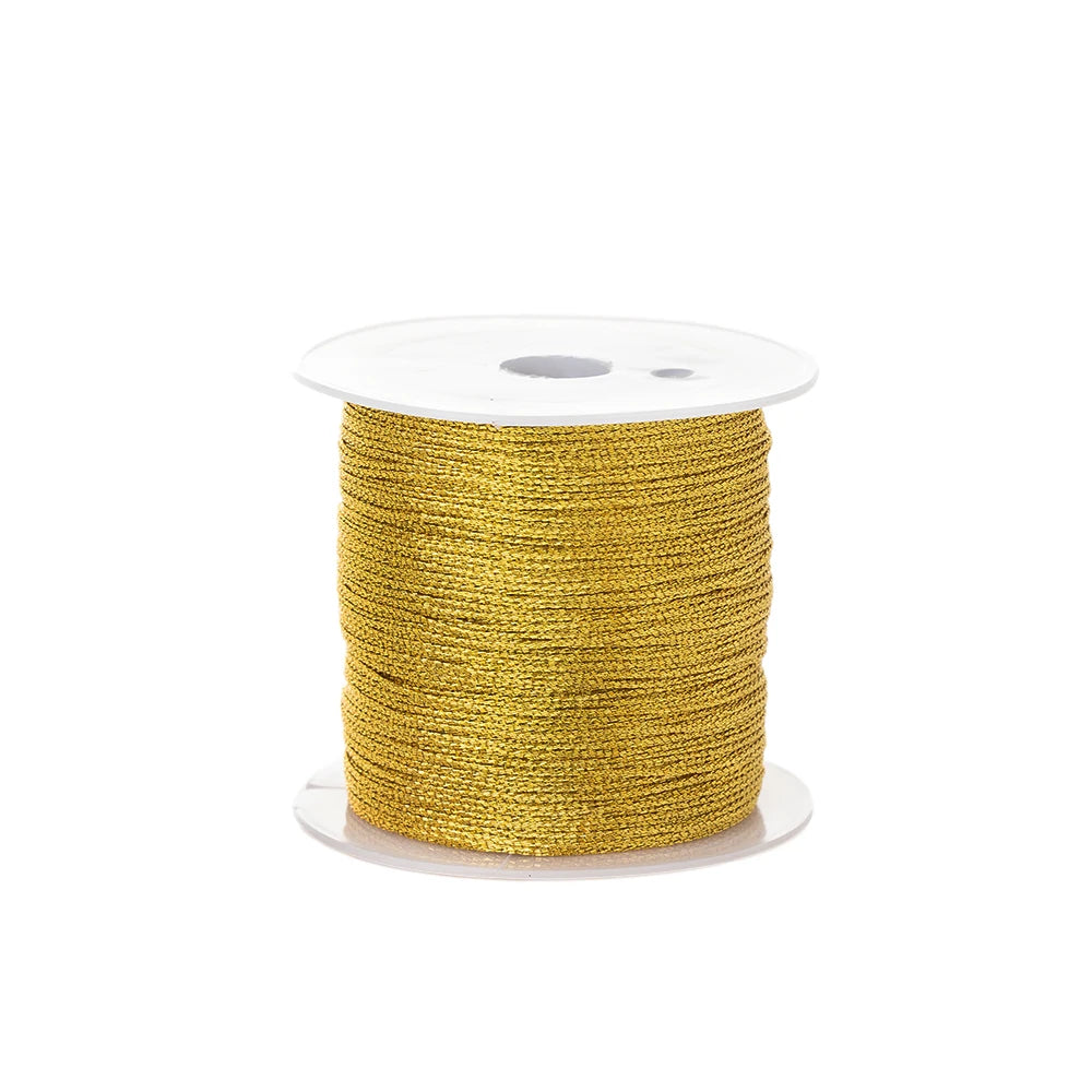 0.4mm Nylon Gold Silver Thread Cord 50m for DIY Jewelry, Beading & Crafts