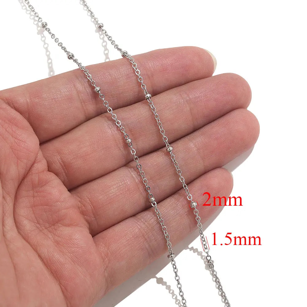 2meters Lips Beads Chain Stainless Steel Cable For Jewelry Making DIY