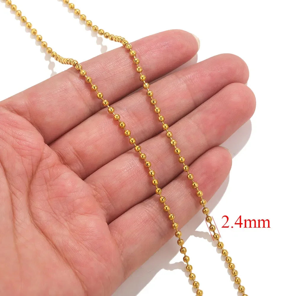 2meters Lips Beads Chain Stainless Steel Cable For Jewelry Making DIY