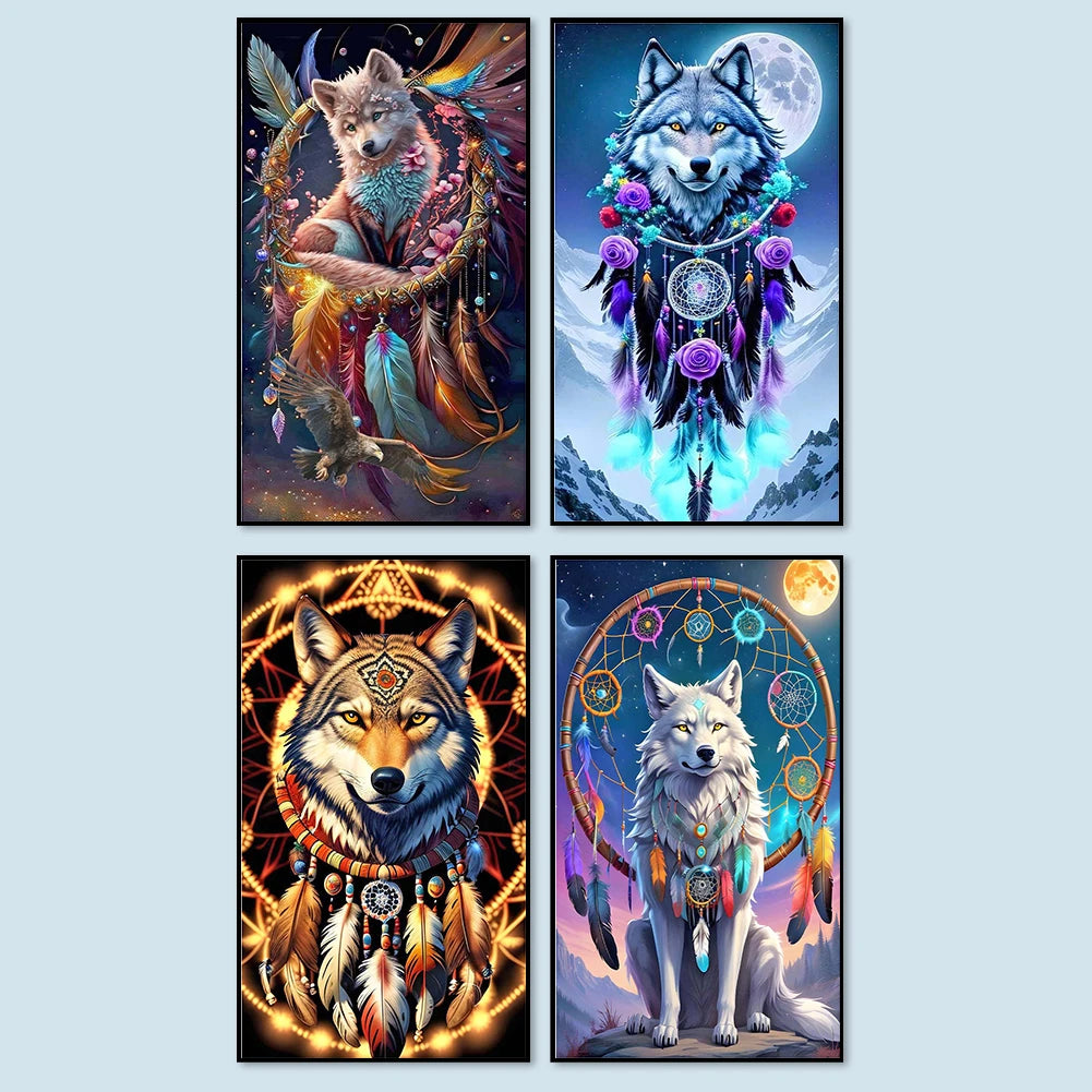 5D Full Round Drill Diamond Painting Wolf Kit