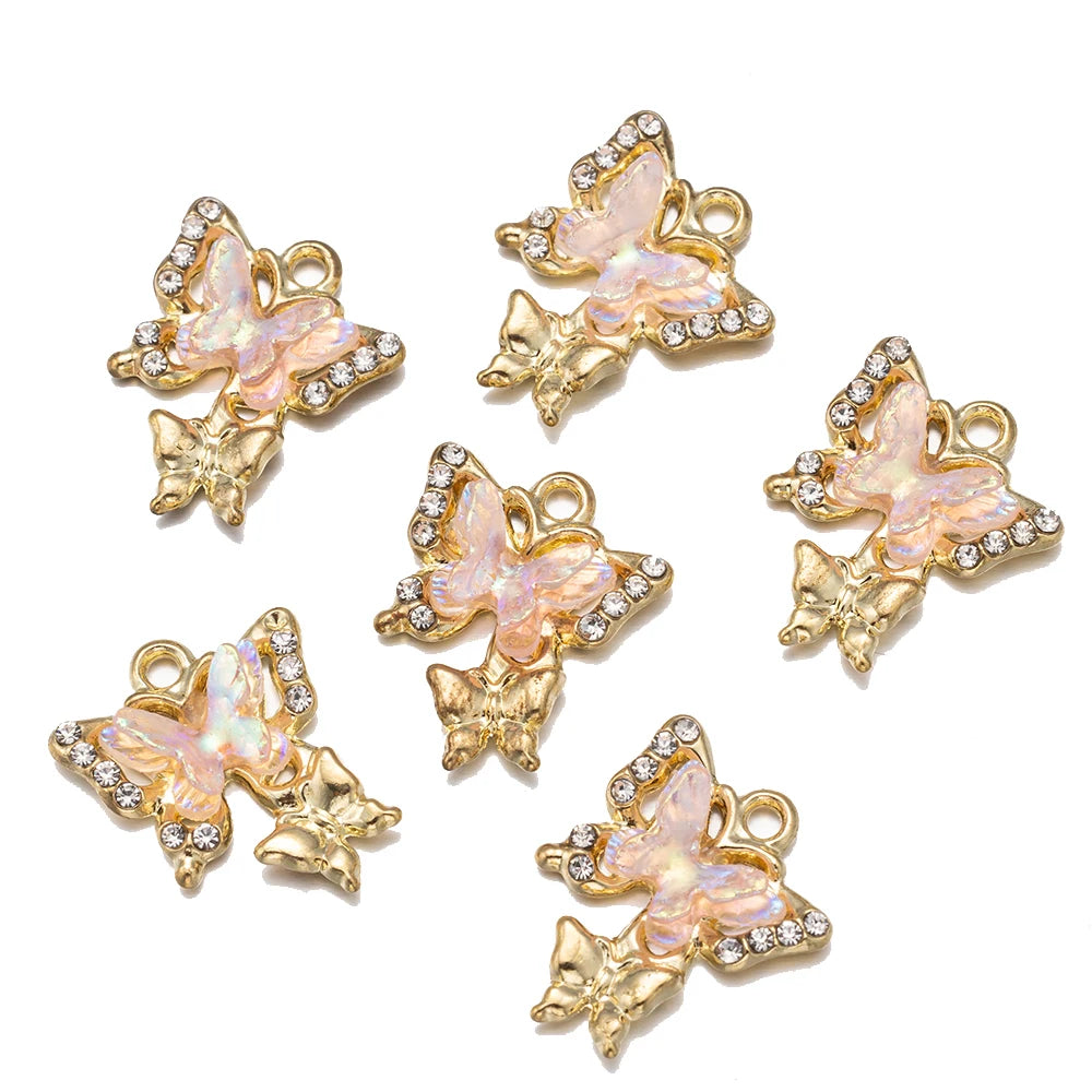 10pcs/Lot Animal Charms Butterfly Shape Pendant, Jewelry Making Accessories