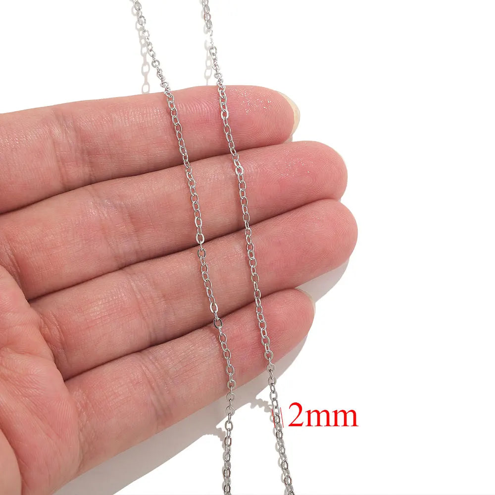 2meters Lips Beads Chain Stainless Steel Cable For Jewelry Making DIY