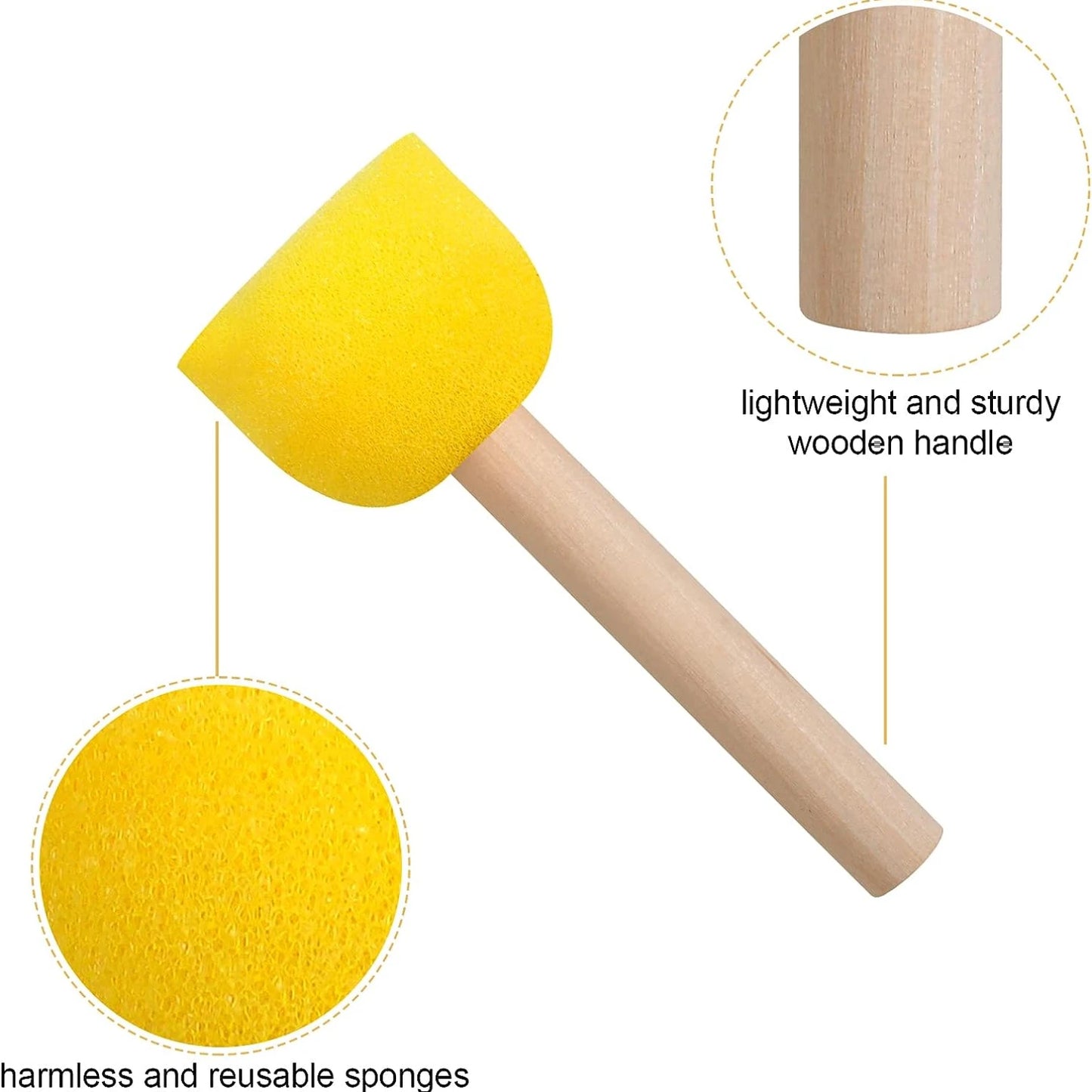 30-pcs round sponge brushes for painting,
