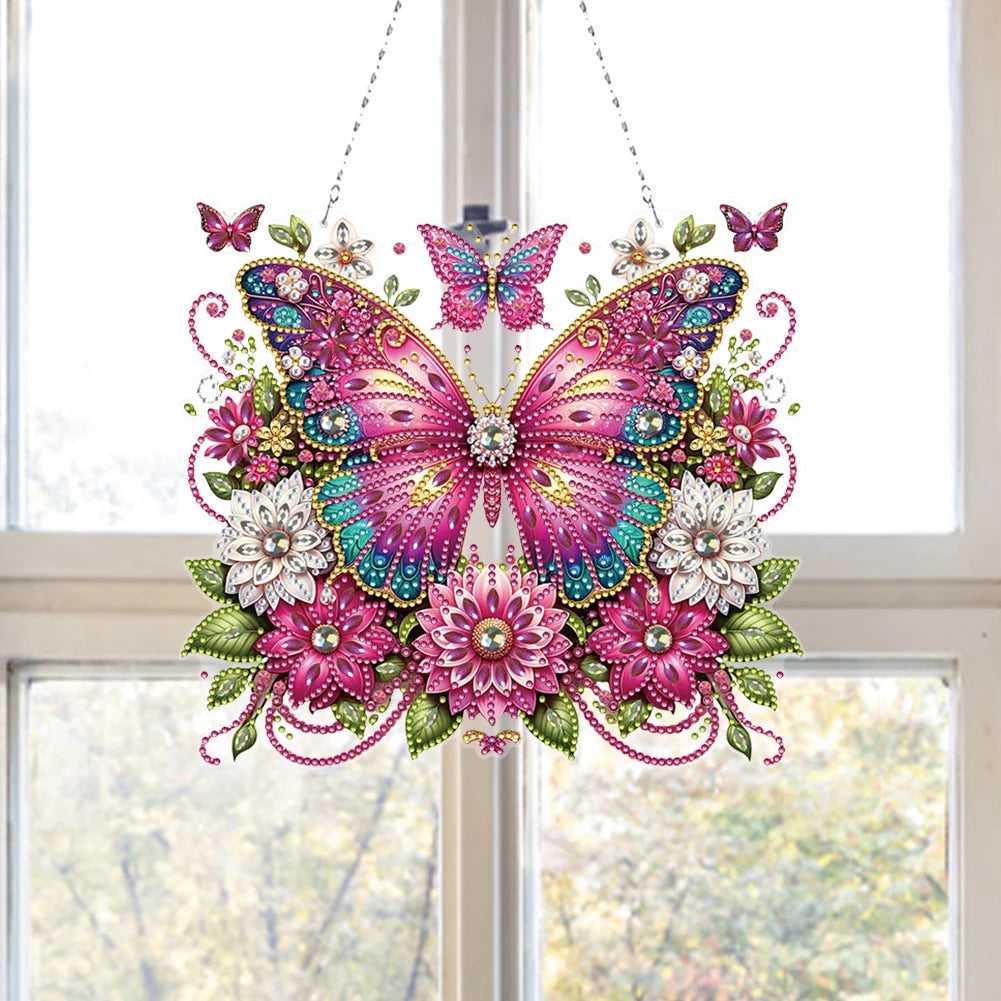 5D DIY Diamond Painting Dots Pendant Flowers Butterflies