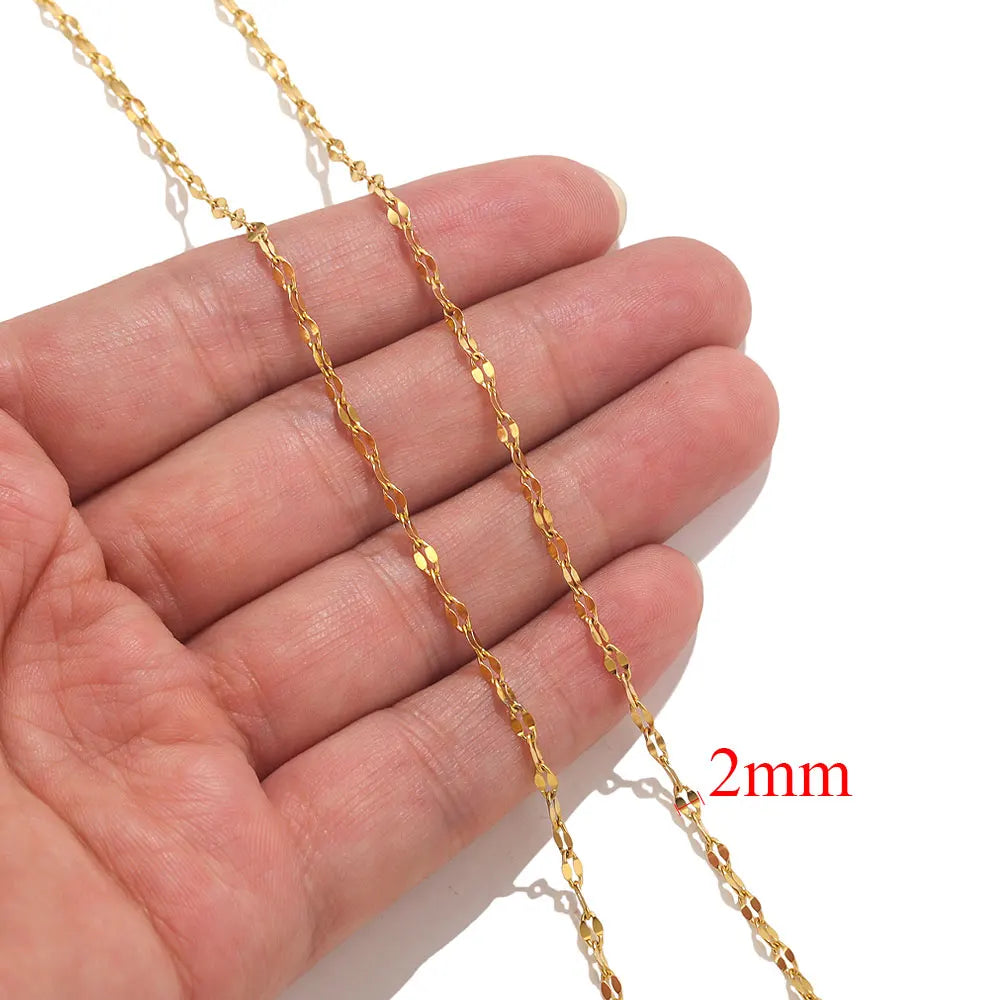 2meters Lips Beads Chain Stainless Steel Cable For Jewelry Making DIY