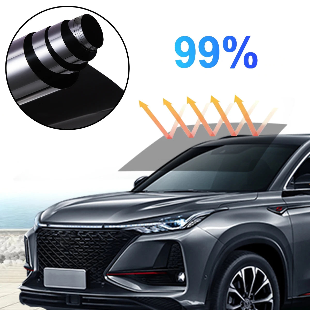 50x300cm Polarized Car Window Tint Film – UV & Heat Insulation