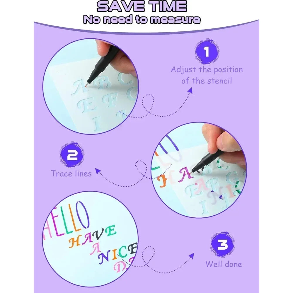 30 plastic, number, magazine letter templates for painting, 4 x 7 inch, reusable