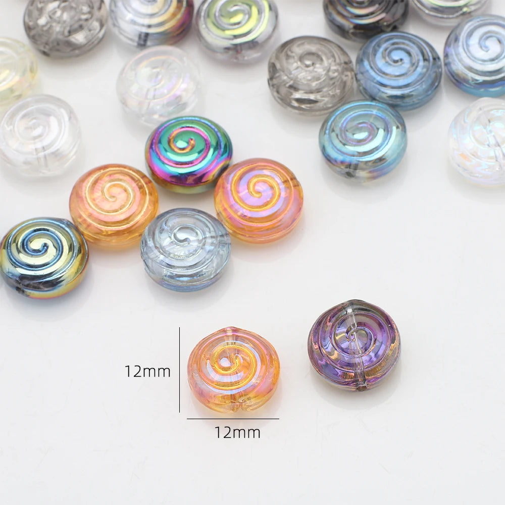 30Pcs Crystal Glass Round Beads Screw thread