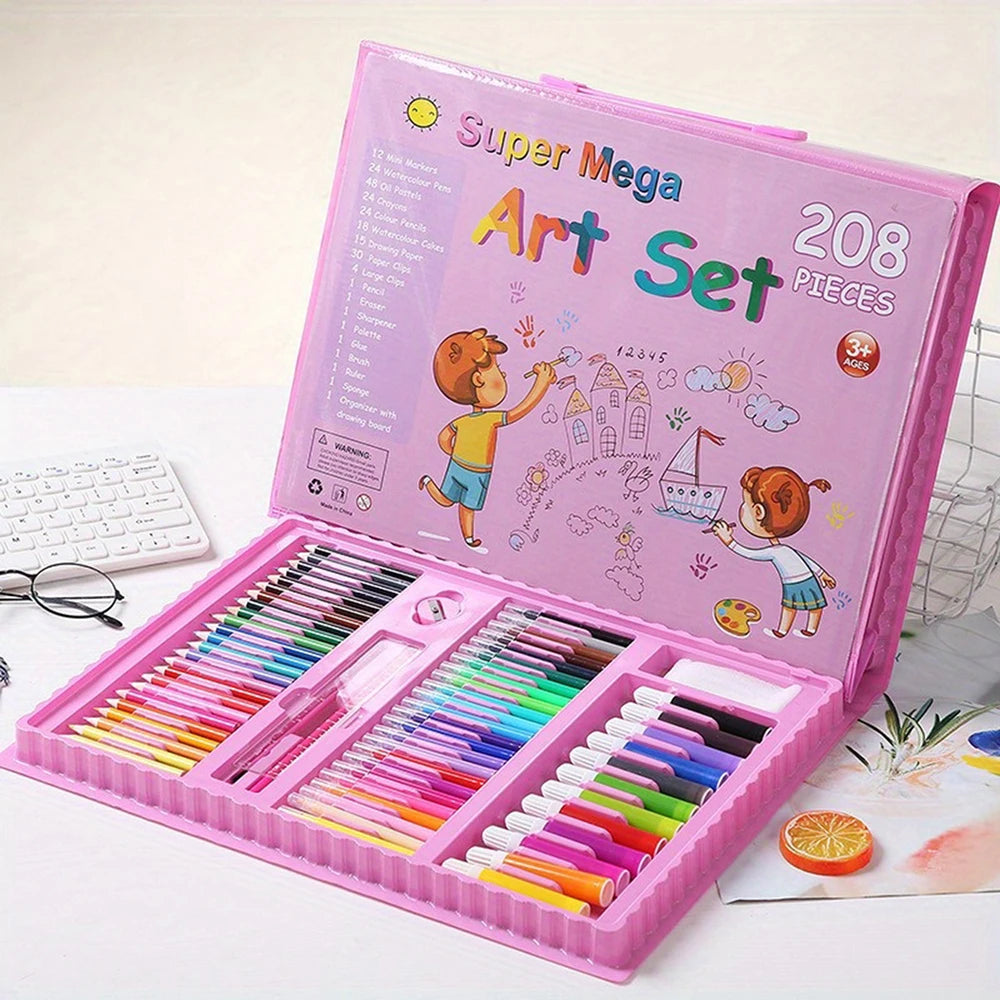 208 Pcs Set Watercolor Pen Set, For Paintings, Including other pens  for Sketching Artistic