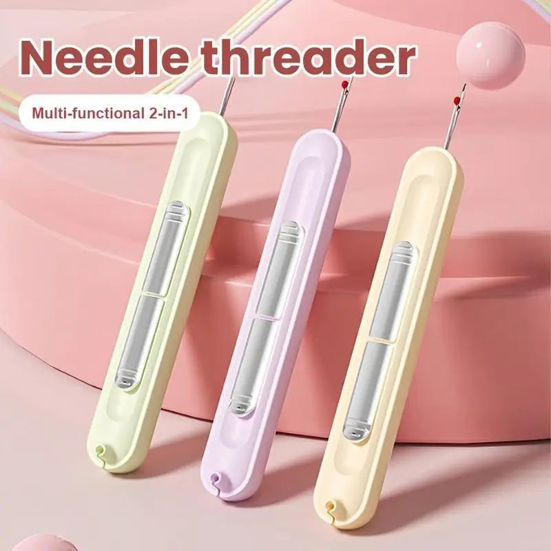 2-in-1 Hand Sewing Needle Threader and Seam Ripper Tool for Seniors