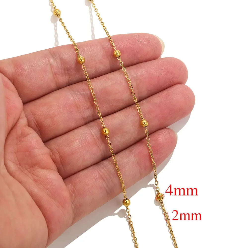2meters Lips Beads Chain Stainless Steel Cable For Jewelry Making DIY