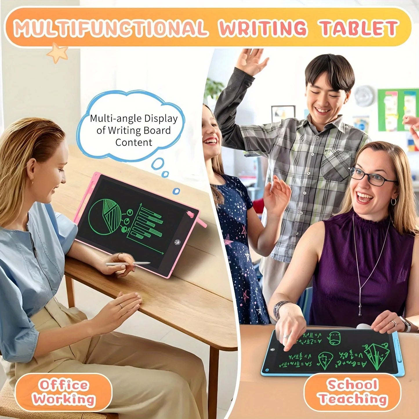 2/4Pcs LCD Reusable Doodle Pad for Kids