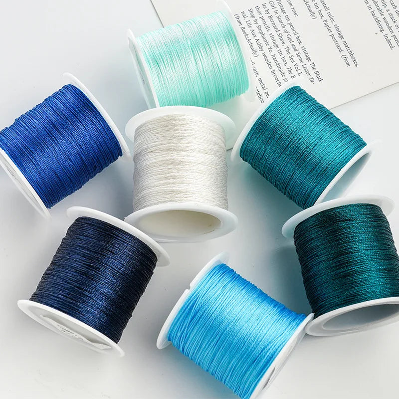 0.4mm Nylon Gold Silver Thread Cord 50m for DIY Jewelry, Beading & Crafts