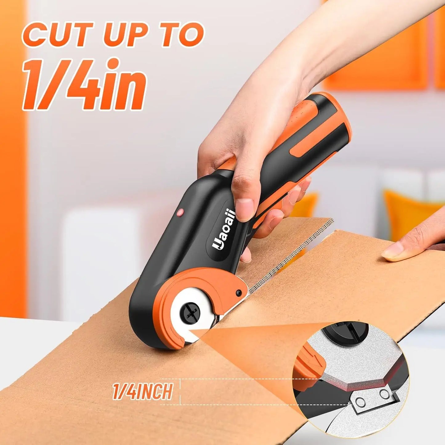Rechargeable Cordless Scissors, Rotary, Box Cutter for Carpet, Fabric, Leather