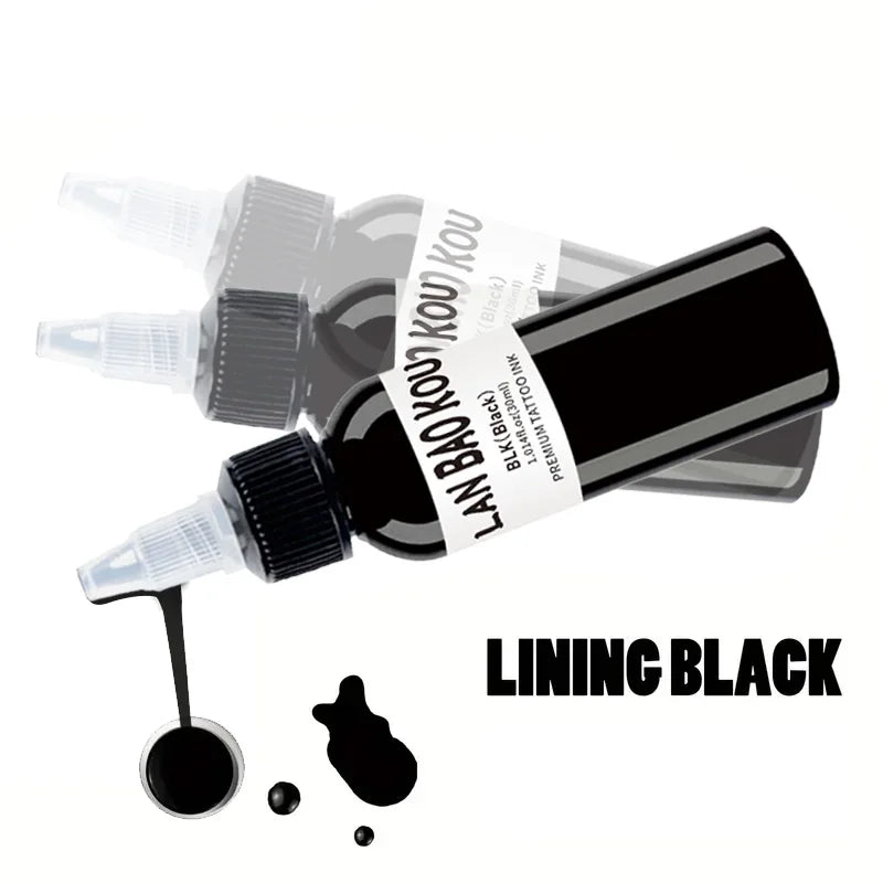 2pcs Black Tattoo Ink 30ml – Semi-Permanent Body Art