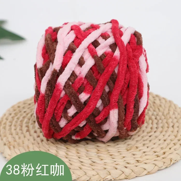 100g/ball Chenille Knitting, Soft Ice Strip Line Cotton Yarn