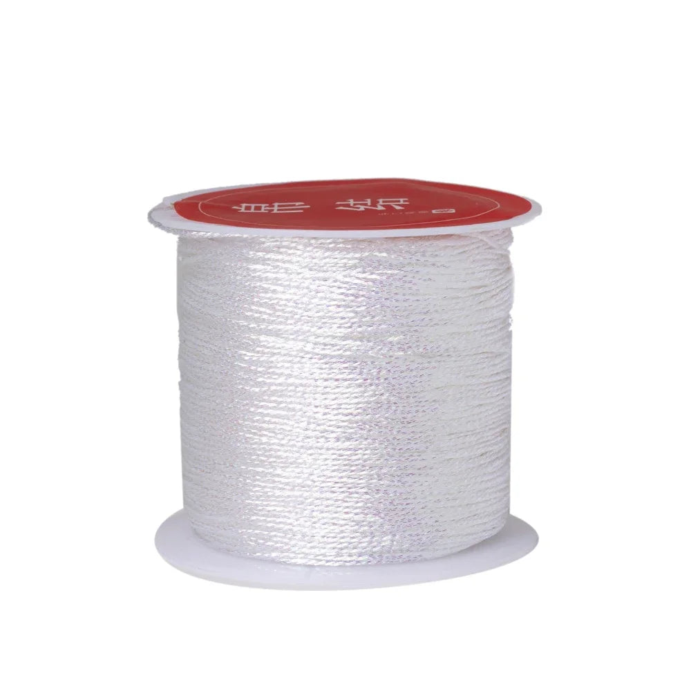 0.4mm Nylon Gold Silver Thread Cord 50m for DIY Jewelry, Beading & Crafts