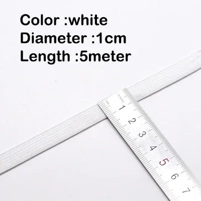 5Meters Sewing Elastic Band, High Elasticity, Waistband White, Black 10-60MM
