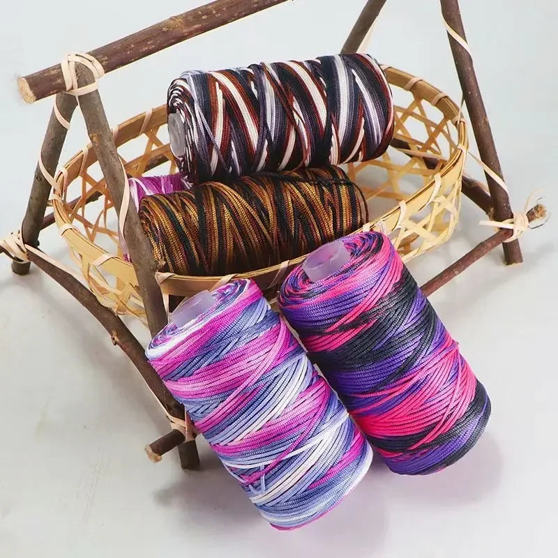 New Summer Crochet Colorful Nylon Yarn 1.5mm/100g  Thin Ice Cotton Thread.