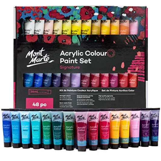 48pc Premium Acrylic Paint Kit – 36ml Bottles