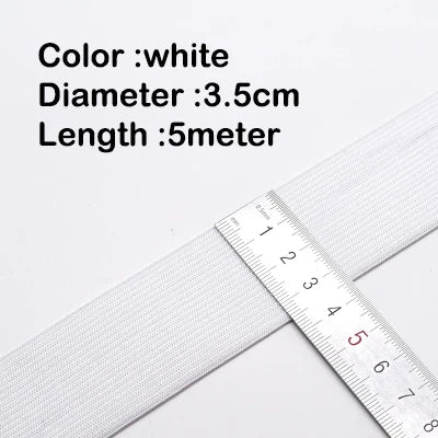 5Meters Sewing Elastic Band, High Elasticity, Waistband White, Black 10-60MM