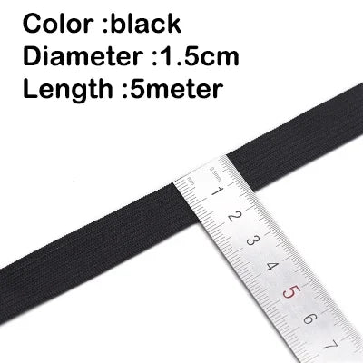 5Meters Sewing Elastic Band, High Elasticity, Waistband White, Black 10-60MM