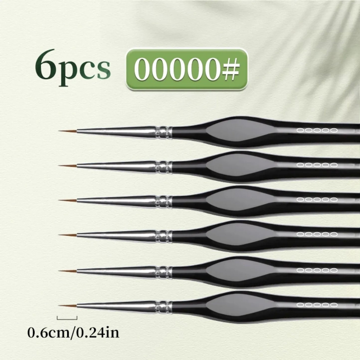 00000 Fine Tip Paint Brush Set for Acrylic, Models, Miniature Detail, Nylon Hair