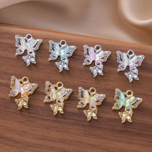 10pcs/Lot Animal Charms Butterfly Shape Pendant, Jewelry Making Accessories
