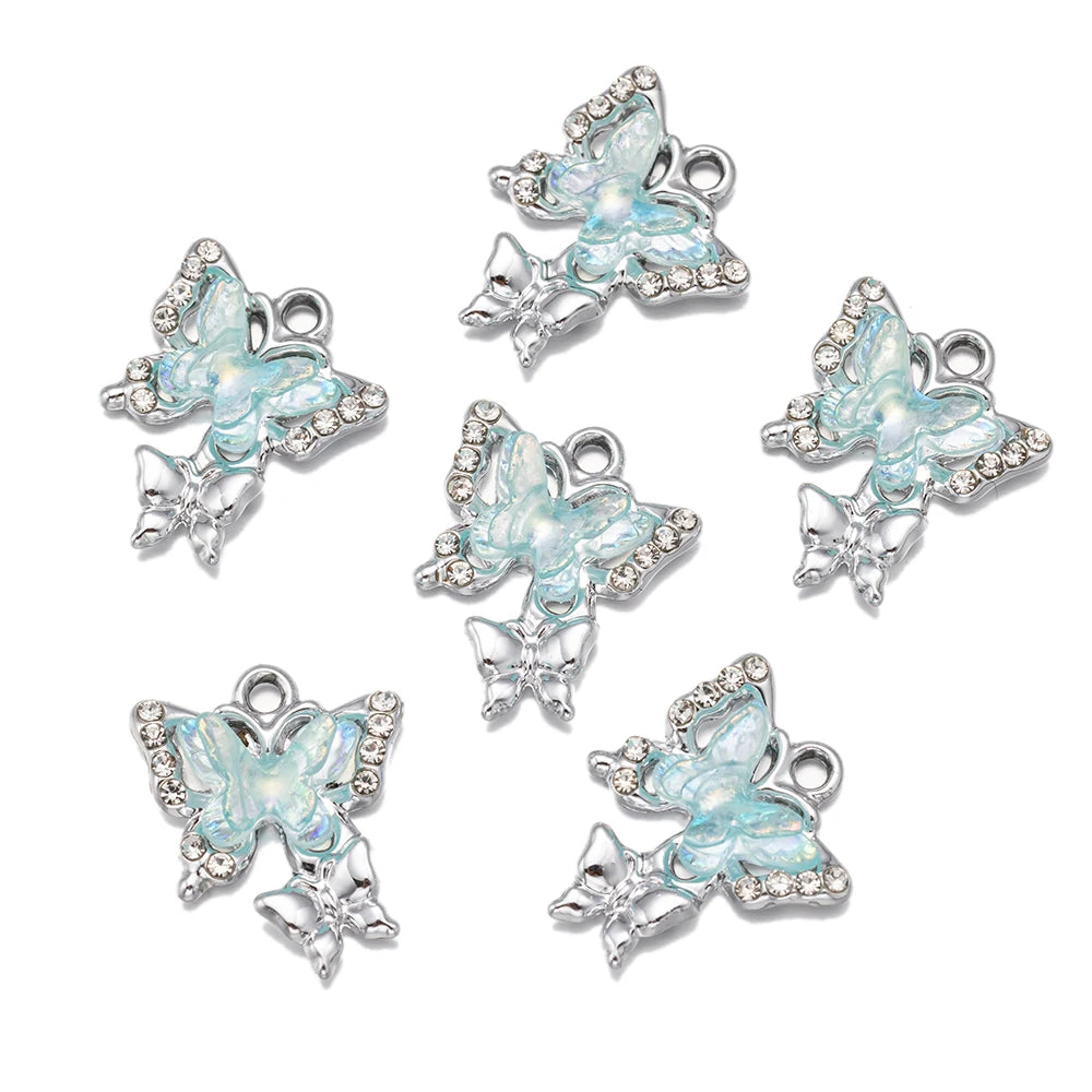 10pcs/Lot Animal Charms Butterfly Shape Pendant, Jewelry Making Accessories
